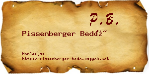 Pissenberger Bedő névjegykártya
